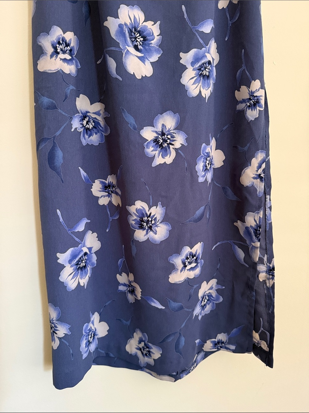 Floral Slip Skirt in Periwinkle Blue - Picture 2 of 3